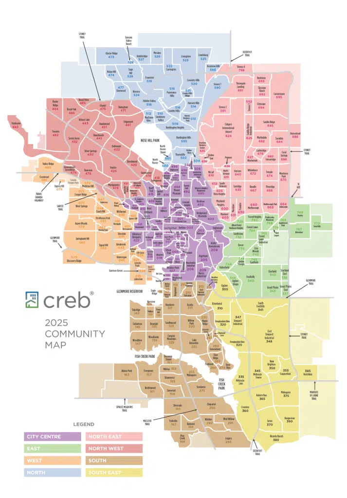 City of Calgary Community Map used by Calgary Realtors